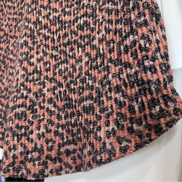 We The Free Everest Waffle Knit Henley Top in Brown Leopard Print, Size S - Picture 6 of 9